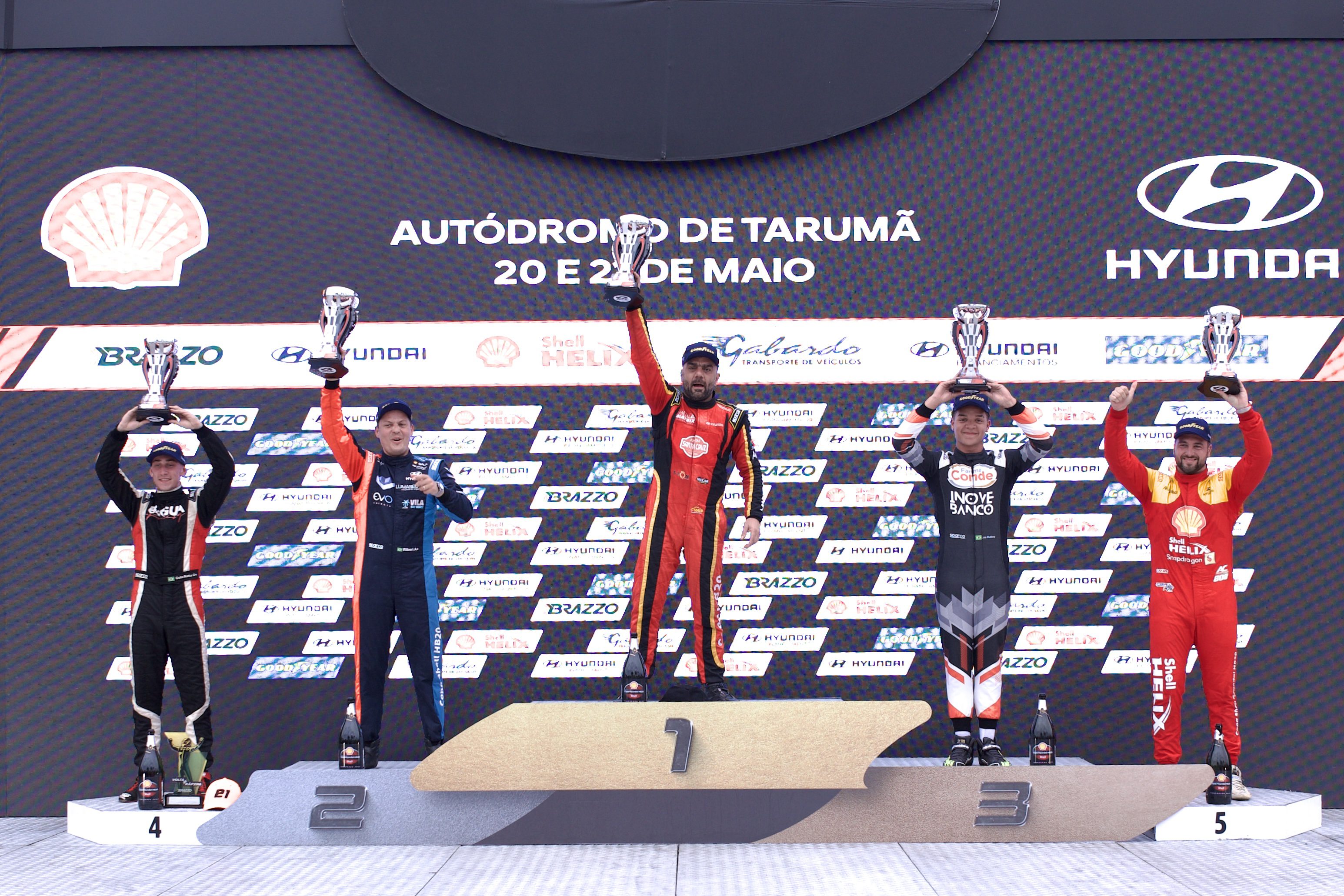 Pódio da PRO (Renato Mafra/Copa Shell Hyundai HB20)