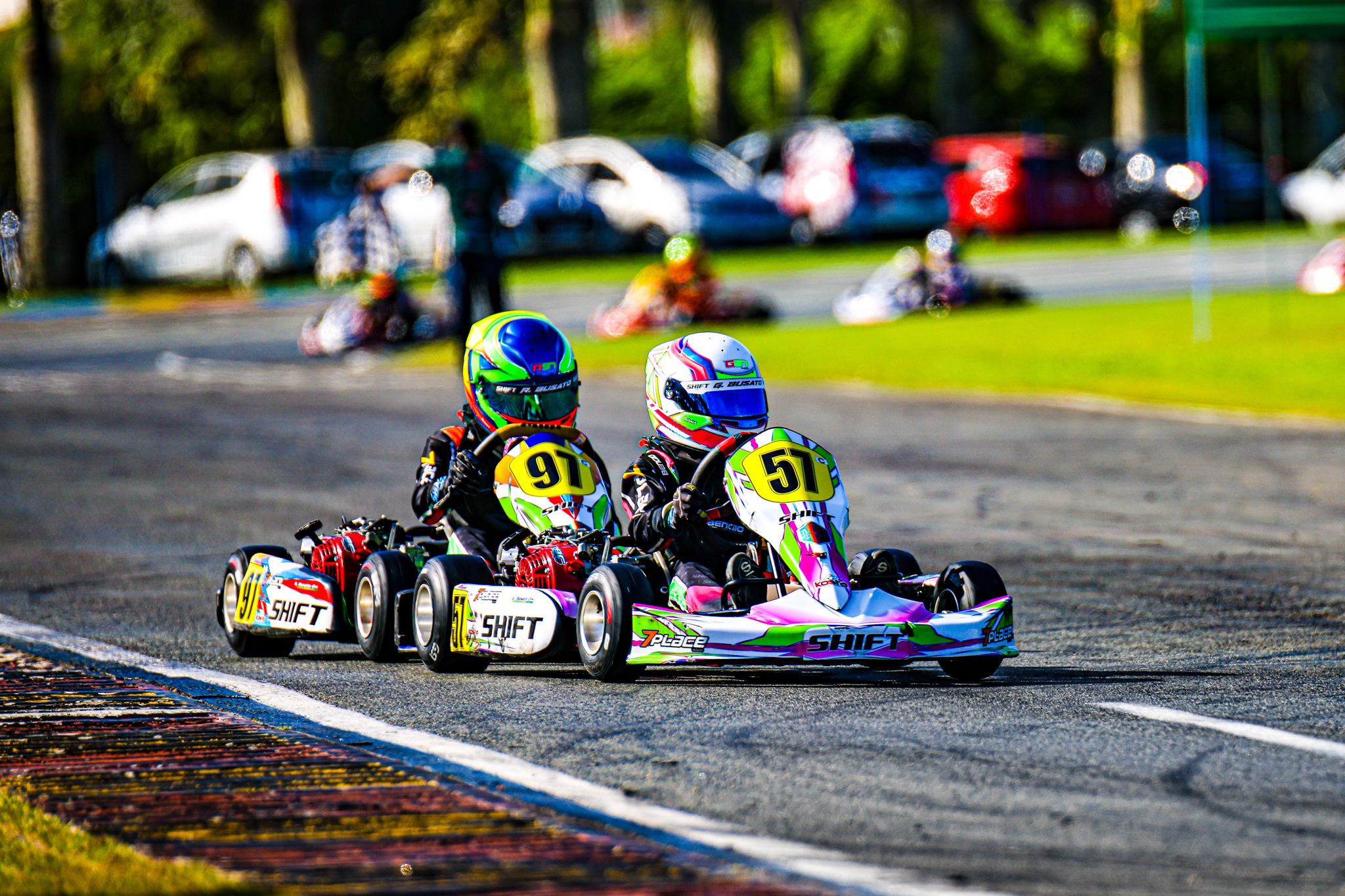 Rafael 97 e Guilherme Busato 57 (KMCom / DarkSide Karts)