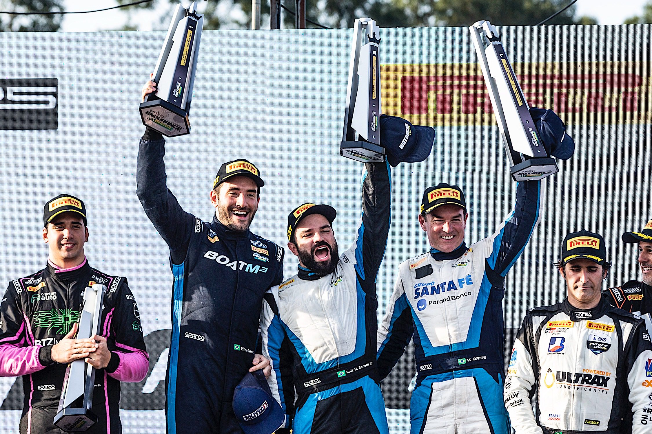 Genz, Bonatti e Orige comemoram vitória na P1 e Geral (Bruno Terena/MS2)