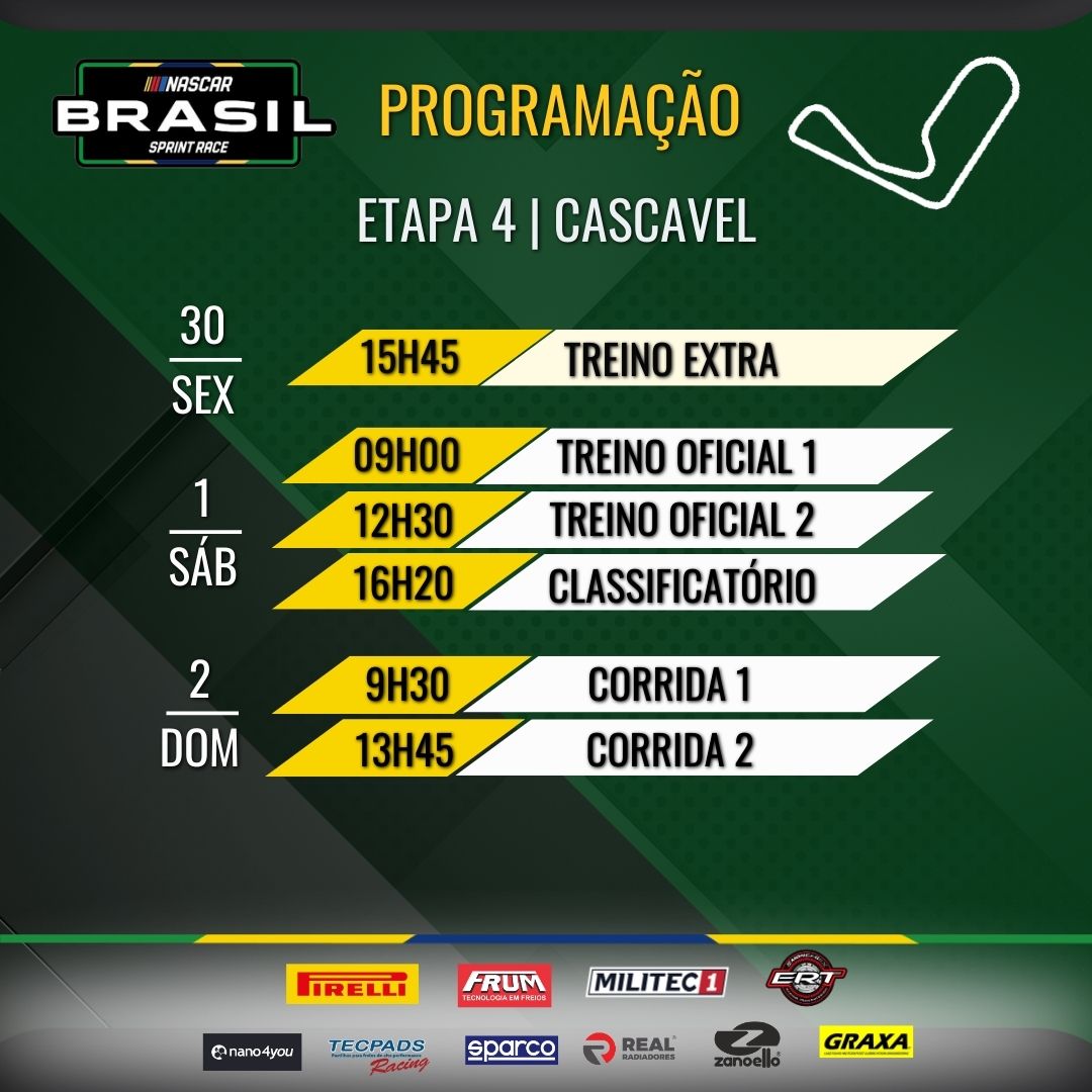 Programação da etapa de Cascavel (Divulgação)