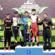 Soares (4º), Miguel (2º), Fiore (1º), Cruz (3º) e Perez no pódio da F4 Graduados (Genésio da Silva)