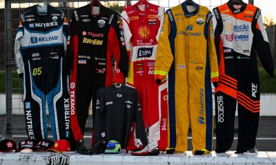 Alguns dos itens doados pelos pilotos: raridades valiosas para o automobilismo (Duda Bairros/Stock Car)