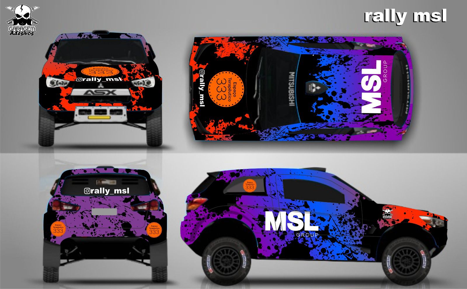 Layout novo da equipe MSL Rally para o Mitsubishi ASX no Baja Portalegre 500 (Divulgação)