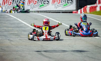 Pedro Campos comemora no Kartódromo Granja VIana (Tartalho Fotografia)