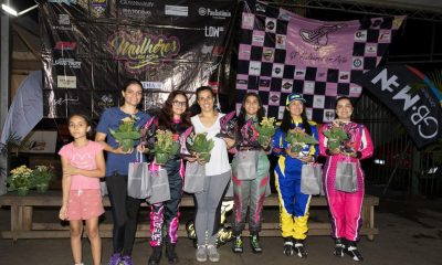 Pódio com as primeiras colocadas do Mulheres em Ação (Foto:Emerson Santos/OnePhotographyMedia)