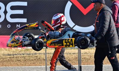 Pedro Campos e o preparador "Maguila" em Lonato (Arquivo do piloto)