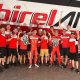 Matheus Morgatto comemora com a equipe em Homestead (Arquivo do piloto)