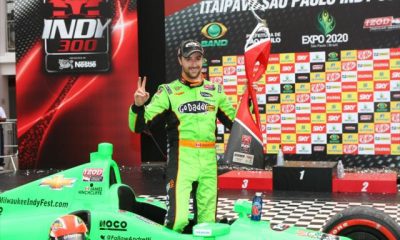 James Hinchcliffe em sua vitória em São Paulo, 2013. Foto/Reprodução: Chris Jones/IndyCar