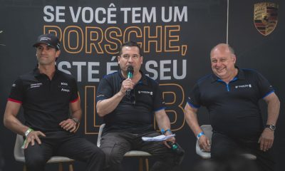 Felipe Nasr (à esquerda) e Maurizio Sala (direita) durante o encontro de geraçõe (YO! Studio/Porsche Club Brasil)