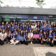 Estudantes com Fabiana Ecclestone e Giovanni Guerra (Duda Bairros/CFA)