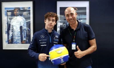 Foto divulgação | Franco Colapinto, piloto da Williams, e Fernando Yunes, Vice-presidente Sênior e Líder do Mercado Livre no Brasil