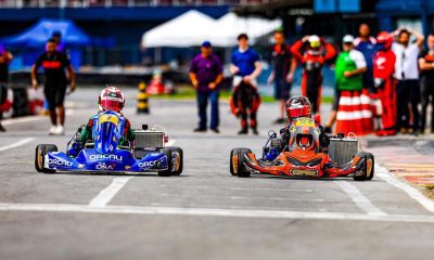 A chegada com João Paulo Bonadiman (7) e Nicolas Guth (21) (Darkside Karts)