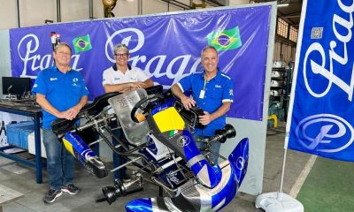Ricardo Bignotto e Ricardo Molina (CBA), com Roberto Azana (Praga Kart Brasil) (Praga Kart Brasil)