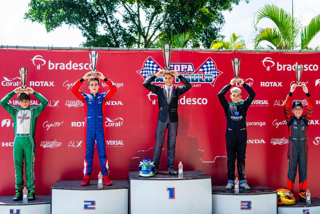 Miguel Silva conquistou a primeira vitória na Rotax Junior Max e no KGV (Foto: Leonardo Dias)