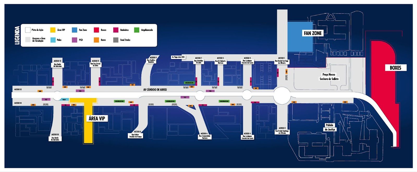 Mapa do evento disponível no site oficial