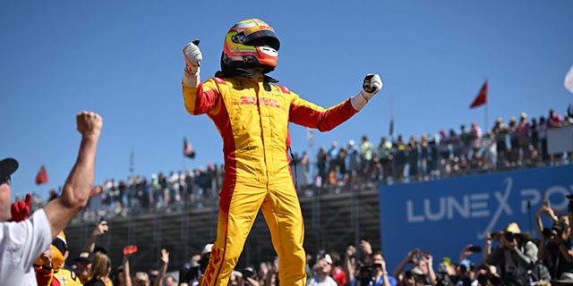 Palou comemora sua primeira vitória em 2025. Foto/Divulgação: IndyCar
