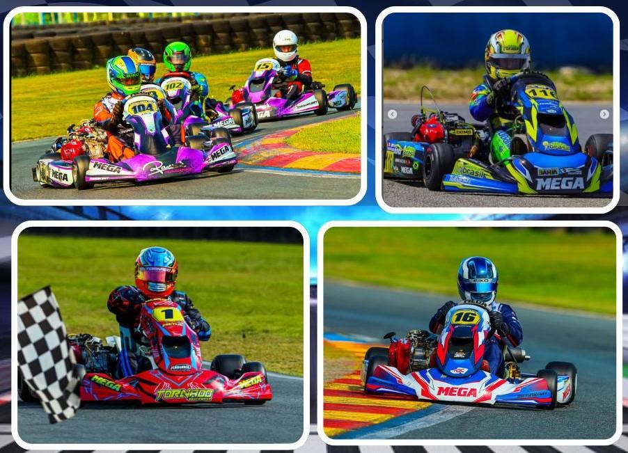 Flaviano Ramos, Diogo Cruz, Marcos Adriano e Wuthstrack (no sentido horário) (Arquivo Mega Kart)