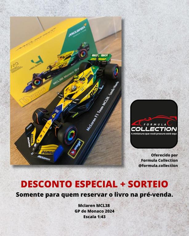 McLaren MCL38: miniatura será sorteada para quem comprar o livro até 11 de maio(Racer Books)