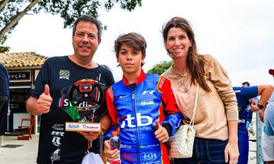Francisco com seu pais (KMCom / DarkSide Karts)