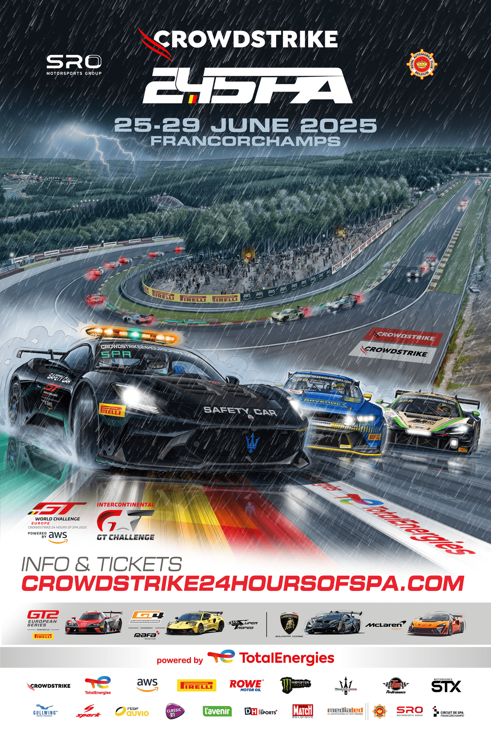 Spa 24 Horas: novo pôster celebra a chuva e aquece para a 77ª edição da maior corrida de GT do mundo