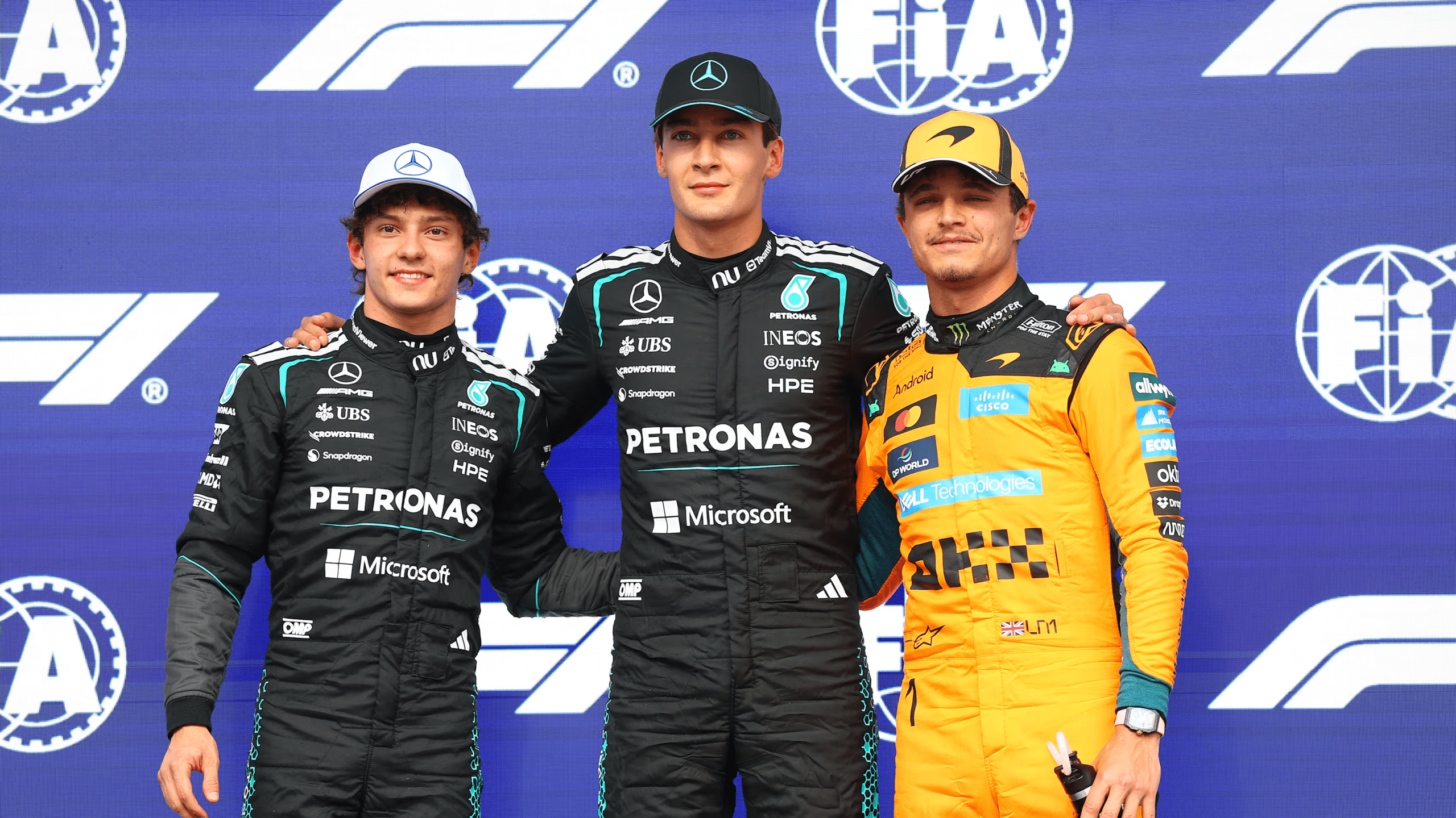 Kimi Antonelli, George Russell e Lando Norris como líderes do grid do GP do Canadá 2026