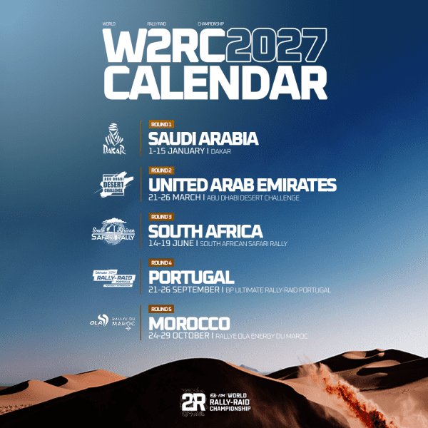 FIA e FIM anunciam calendário do Mundial de Rally-Raid para 2027 com novo ritmo e cinco etapas