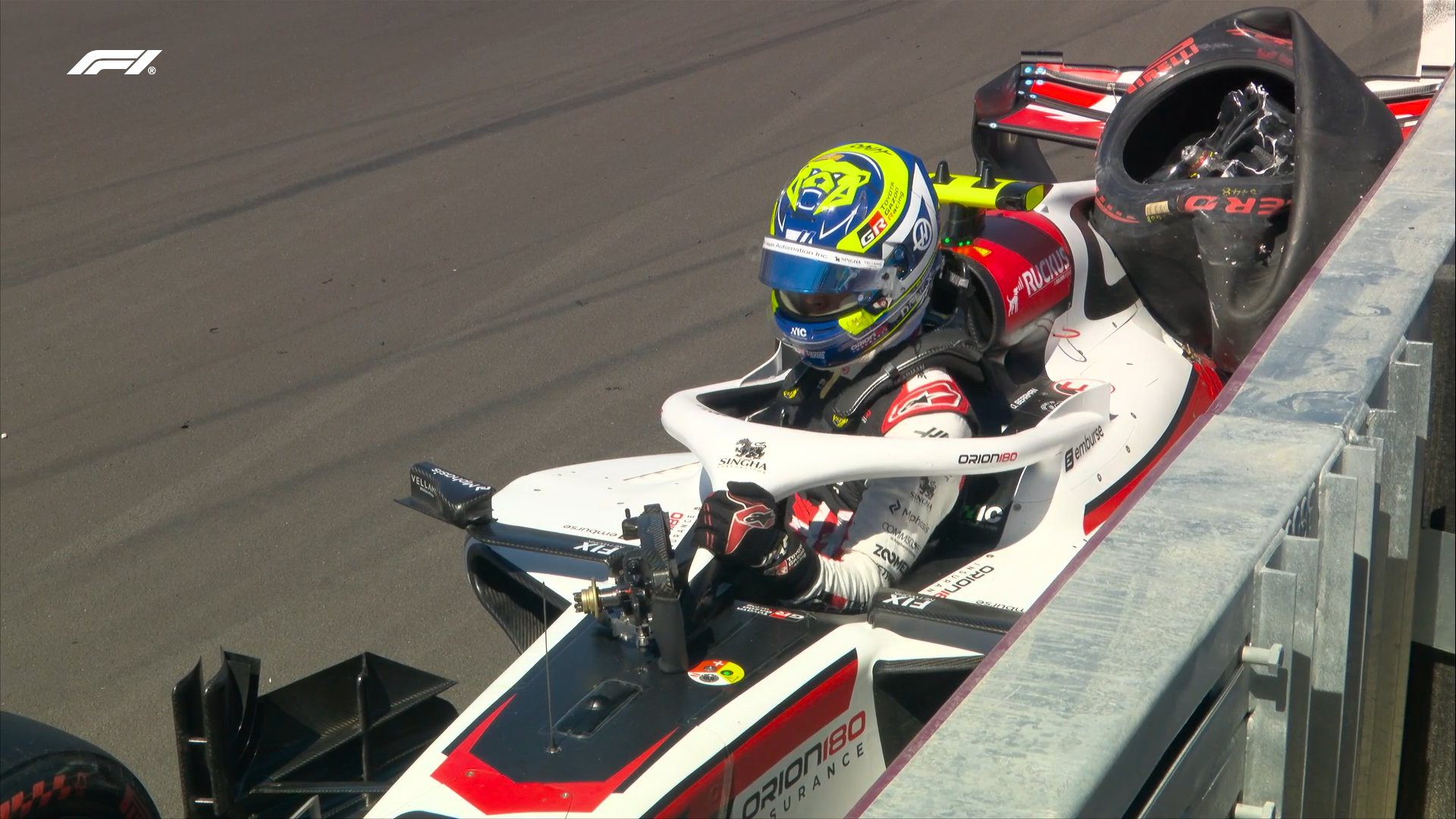 Oliver Bearman bate forte no TL3 de Madrid. Foto: Reprodução / F1